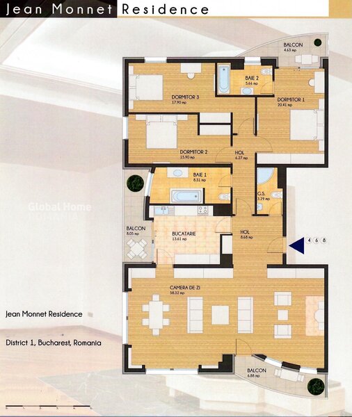 Primaverii, apartament 4 camere, 176 mp, parcare
